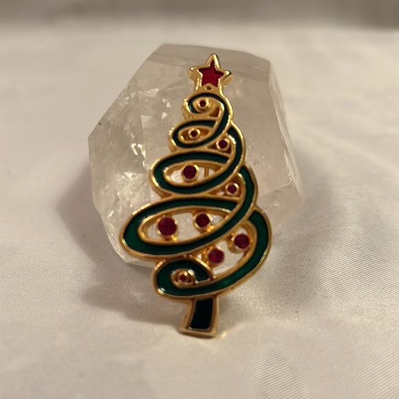 LIA Vintage Christmas Tree Brooch Pin - Picture 1 of 7